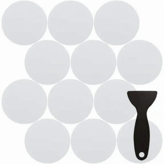 24Pcs Hook and Loop Patches Adhesive Rug Pads for Furniture Nonslip White Round