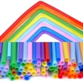 thumbnail image 6 of 100Pcs Plastic Disposable Straws,Super Extra Bendy L,Flexible Bendy Drinking Straws,Colorful Bendable Long Straws,Create Art Straws,Suitable for All Kinds of Beverages,Juices 10.3 Inches, 6 of 7