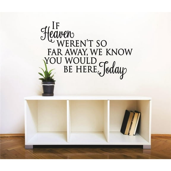Do It Yourself Wall Decal Sticker If Heaven Weren't So Far Away, We Know You Would Be Here Today Memorial Quote 20x30"
