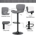 thumbnail image 2 of Walsunny Adjustable Bar Stools Set of 4 Leather Upholstered Swivel Counter Stools Counter Height Bar Stools with Large Base, Room Bar, Grey, 2 of 6