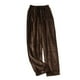 thumbnail image 1 of Pantalones de pijama de franela para mujer: forro polar coral, boca ancha, gruesos y cálidos, ropa de estar por casa para otoño/invierno (Nota: los datos originales pueden contener errores de género), 1 of 3