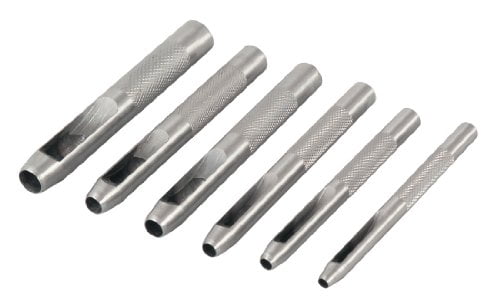 VINYL HOLLOW PUNCH SET 6pc FOR LEATHER NEW RUBBER PLASTICS 6 PIECE Tools