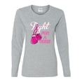 thumbnail image 2 of for a Support Awareness Womens Graphic Long Sleeve T-Shirt, Heather Grey, Small, 2 of 3