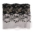 thumbnail image 2 of 1 yarda de borde de encaje con borde de malla, cinta artesanal, de encaje, material de bricolaje para decoración de bodas, adornos de ropa, anch Negro Zulema Encaje de malla bordada, 2 of 8