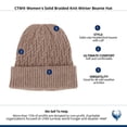 thumbnail image 4 of CTM  Solid Braided Knit Winter Beanie Hat (Women), 4 of 4
