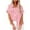 Pink, variant on ChaoHeng Plus Size Women Tops Short Sleeve on Womens Solid Color V Neck Loose Blouse Long Sleeve Casual Work Tunic Tops with Pocket