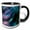 Black/White, variant on 3drose, Usa, California. Colorful Iridescent Abalone Shell Close-up., 11oz Two-tone Red Mug