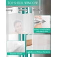 thumbnail image 4 of No Hook Shower Curtain with Snap in Liner, Colorful Stripes Teal Green Wood Texture White Hotel Shower Curtains for Bathroom, Washable Shower Curtain Liner Set with Mesh Top Window, 36"x72", 4 of 6