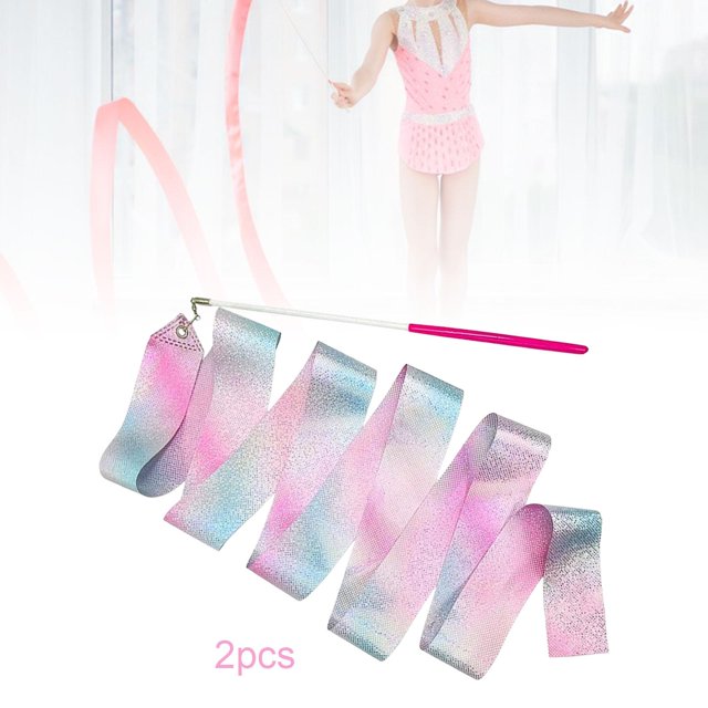 dance Ribbon, Rhythmic Dance Ribbons, Dance Ribbons for Kids, Unisex Dancing Streamers Novelty Ribbon Streamers, for Dancing Girls 2pcs