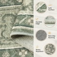 thumbnail image 5 of KoshiMe Washable Area Rug 8'x10', Non-Slip Soft Vintage Distress Floral Rugs for Living Room, Stain Resistant Low Pile Medallion Carpet for Dining Room Office, Dark Green Gray, 5 of 9