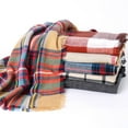 thumbnail image 2 of Womens Warm Scarf Square Shawls Infinity Scarves Stripe Plaid Rough Surface，13#, 2 of 4
