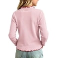 thumbnail image 6 of PureCasa Toddlers Baby Girls Basic Shirts Turtleneck T-Shirt Tops Cotton Lettuce Edge Trim Long Sleeve Cute Print Toddler Girl Clothes, 6 of 6