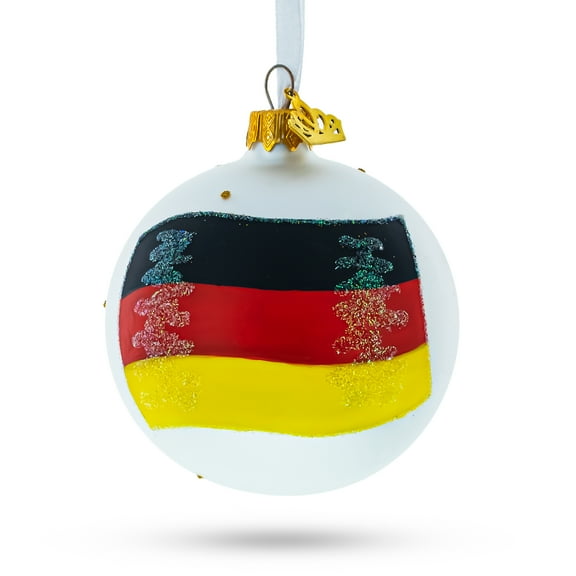 Flag of Germany Glass Ball Christmas Ornament 3.25 Inches