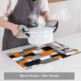 thumbnail image 4 of Orange Color Block Geometric Placemats Set of 6,Wipeable Washable Table Mats for Dining Tables, Abstract Gradient Art Place Mats for Kitchen Event Party Tabletop Decor, 4 of 9