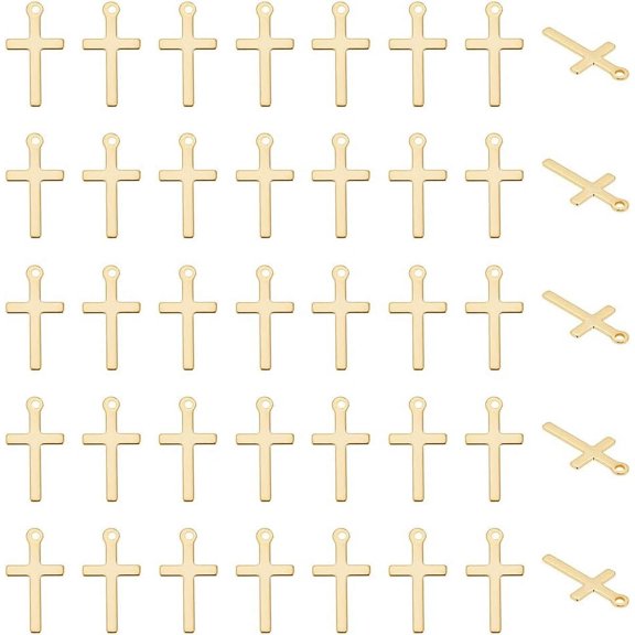 Cross Pendants Metal Crosses Faith Charms Smooth Small Crucifix Cross Charms Dangle Charm 1 Set