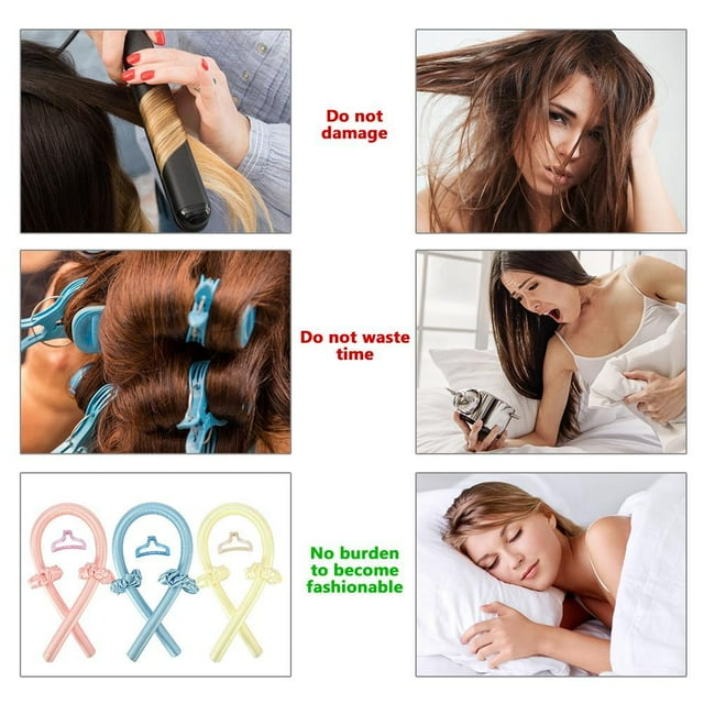 Rizador de cabello sin calor, rulos para el cabello, cintas para rizos sin calor, diademas suaves para dormir, rizadores de cabello, herramientas para peinar el cabello