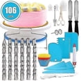 thumbnail image 1 of Kit de repostería de 106 Uds., plato giratorio para pasteles, clasificación de utensilios Diy para bolsillos, boquillas, etc., 1 of 4