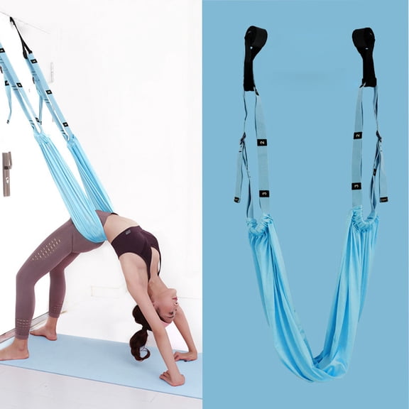 Improved Yoga Stretching Band, Yoga Stretch Strap with Door Anchor,Aerial Silk Fabric Leg Stretching Band,Multifunction Leg Stretcher, For Backbend Training ,Gymnastics,Home & Outdoor Workout