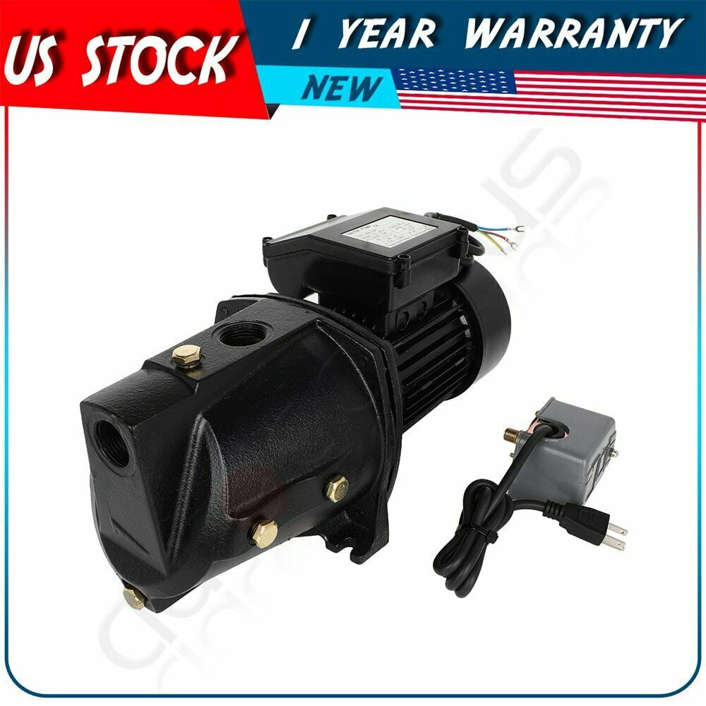 ECCPP Shallow Well Jet Pump &Pressure Switch, 1 HP 18.5GPH, Stainless