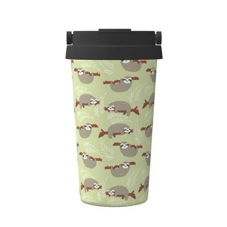 

Fuzoiu Twig Sloth Print Stainless Steel Travel Mug Vacuum Insulated Coffee Travel Mug Reusable Coffee Cup for Hot and Cold