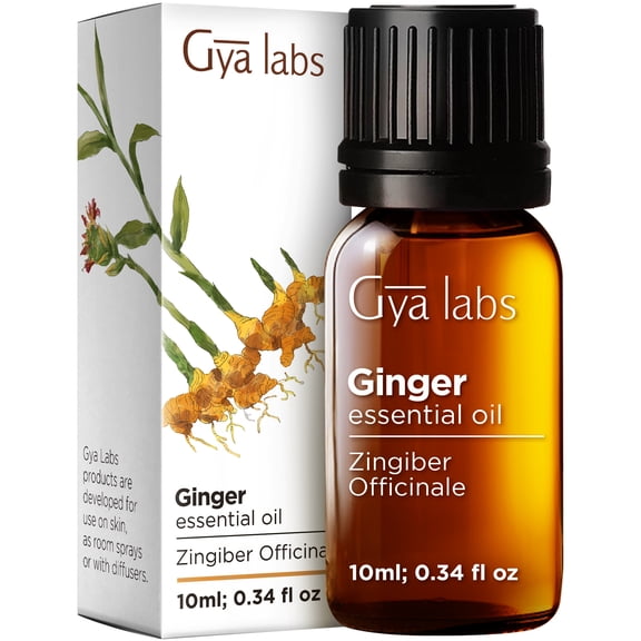 Gya Labs Ginger Essential Oil for Hair, Skin & Diffuser - (0.34 fl oz) - Natural Ginger Oil for Massage Oil and Comfort