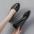 thumbnail image 5 of Viluyesy Womens Ballet Flats, Buckle Shallow Round Toe Low Heeled Casual Office Work Dress Shoes Black, 5 of 6