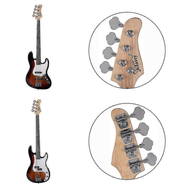 Open Gear Bass Guitar Tuning Pegs 4 In Line Bass Tuners Keys Machine Head 4r/4l