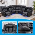 thumbnail image 6 of Power Recliner Sofa Sets with Speaker for Living Room Gray Faux Leather Electric Home Theater Seating Reclining Sofa with Console Storage,LED Lights,USB Port,Cup Holders, 6 of 7