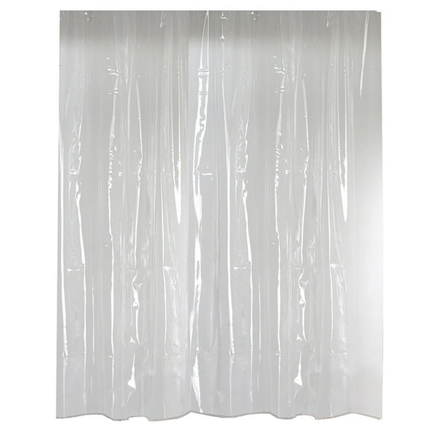 Binwennn Rideau de Douche d'Hôtel Doublure de Rideau de Douche Transparent Petit Crochet à Pression Rideau de Douche Transparent Rideau de Douche Épais Uni Rideau de Douche d'Hôtel Couleur Unie