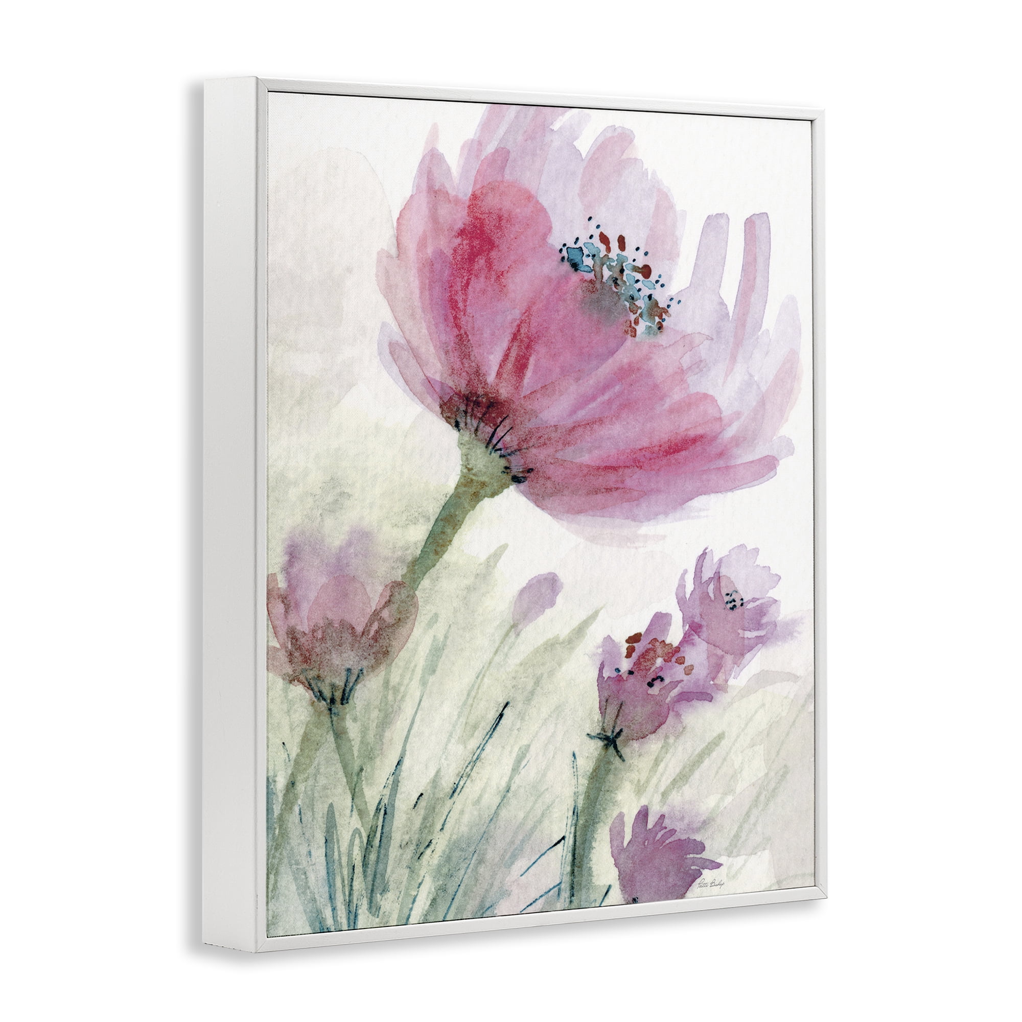 Stupell Industries Pink Flower & Speckled Stamen White Framed Giclee Art, design by Patti Bishop
