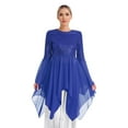 thumbnail image 3 of Fldy Women's Shiny Sequins Liturgical Praise Dance Dress Flared Sleeve Worship Costume with Maxi Blue XXL, 3 of 5