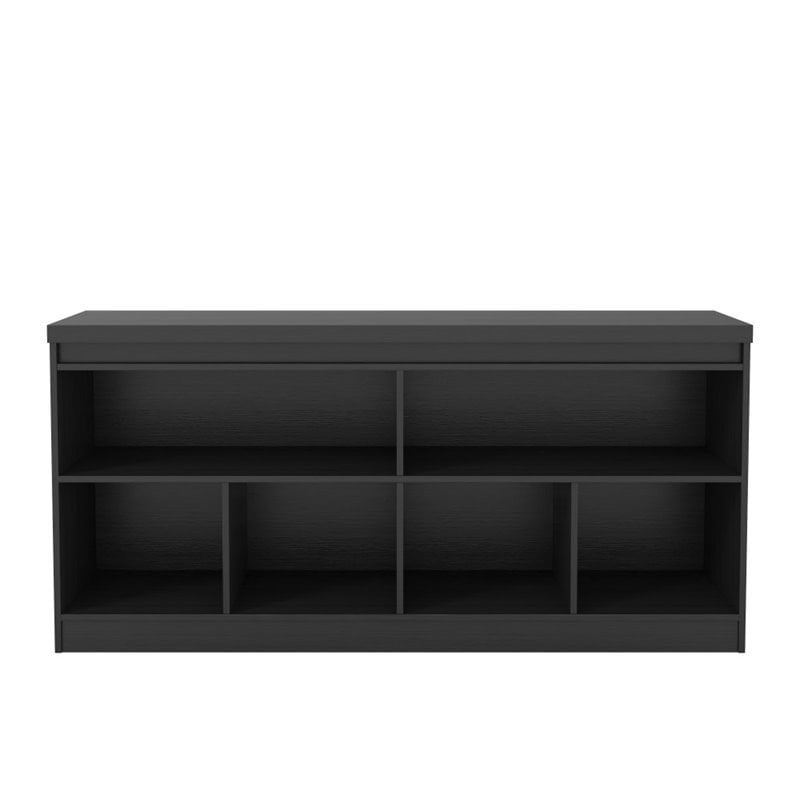 Manhattan Comfort Viennese 6 Shelf Mirrored Buffet In Black