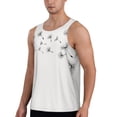 thumbnail image 2 of Gukieu Dandelion Blowing In The Wind Print Men's Quick Dry Fitness Vest, Round Neck Sleeveless Fitness Bodybuilding Top-4X-Large, 2 of 7