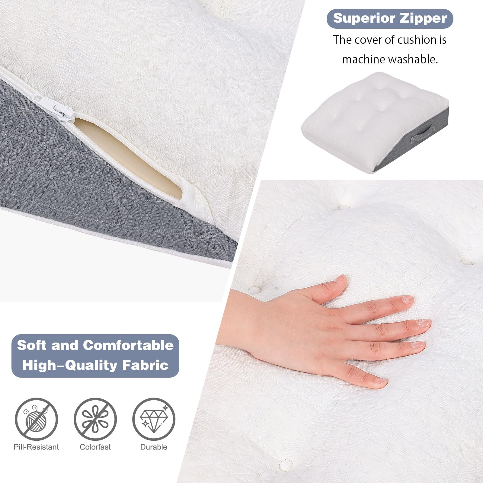 baibu Leg Elevation Pillow for Sleeping Memory Foam Wedge Pillows Leg Pillow for Swelling After Surgery Knee Hip Ankles Pain Relief