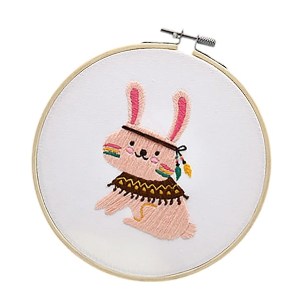 Kit de punto de cruz creativo con patrones de bordado. Kit de inicio para principiantes, adultos y niños. Regalos navideños. Conejo