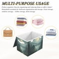 thumbnail image 6 of Yayeee Collapsible Cube Storage Bin with Lid Fabric Closet Decorative Basket with Handles, Forest House, 6 of 7