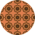 thumbnail image 1 of Ahgly Company Indoor Round Patterned Neon Orange Area Rugs, 8' Round, 1 of 6