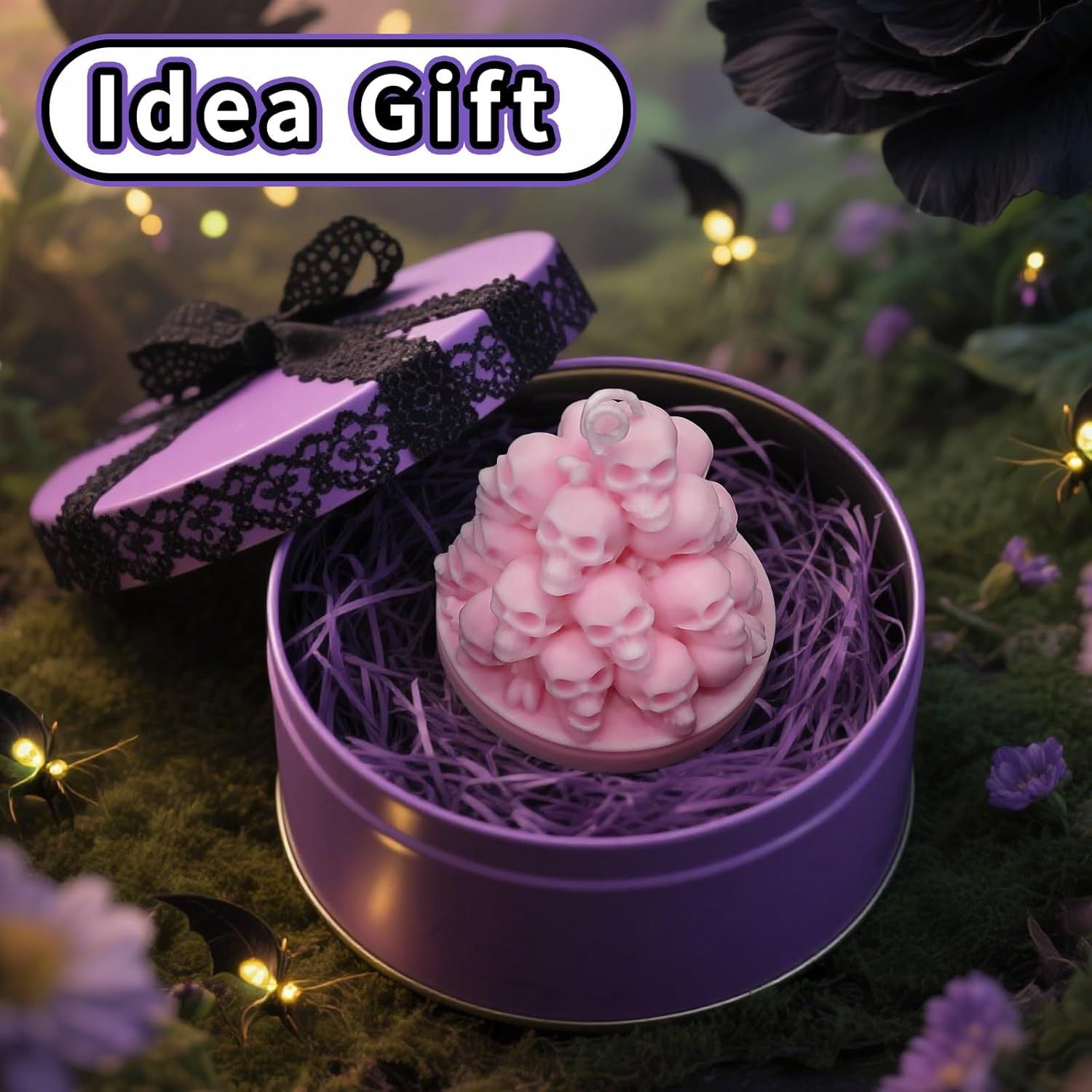 3D Skull Silicone Mold for Resin Candle Soap and Whiskey Ice Making