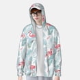 thumbnail image 3 of Pofeuu Tropical Flamingo Print Sun Protection Outdoor Lightweight Full Zip UV Cooling Hoodie Long Sleeve Summer Clothing for Outdoor Hiking-XX-Large, 3 of 5