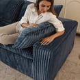 thumbnail image 5 of 157.6 inchCloud Sofa, Corduroy Fabric, Deep Couches, Double - layer design, Removable Cushion, No Assembly, Combination Living room, Bedroom, Conference room, Apartment, Blue, 5 of 13