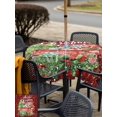 thumbnail image 4 of Outdoor Tablecloth with Umbrella Hole and Zipper, Christmas Square Table Cloth 54x54 Inch Waterproof Tablecloth, Truck Pine Tree Snowflake Black Red Plaid Picnic Table Cover for Patio Camping, 4 of 7