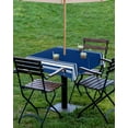 thumbnail image 4 of nqOlkjepod Blue Striped Outdoor Tablecloth with Umbrella Hole & Zipper, Farmhouse Blue White Stripes Square Table Cover 60x60 Inch, Dining Waterproof Table Cloth Protector for Patio/Party/Picnic, 4 of 7