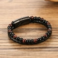 thumbnail image 3 of Charm Men Bracelet Rope Stainless Steel Magnetic Natural Stone Leather Beaded Braclet Volcanic Stone bracelet bangles Chain Gift, 3 of 6