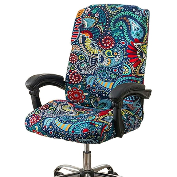 Printed pattern office chair cover, waterproof, detachable, washable, used for office and computer chairs