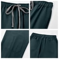 thumbnail image 7 of VV AVEORS 2 Pcs Scrubs Sets For Women Stretch Wide Leg Pants & V-Neck Short Sleeve Tops Cargo Pants Medical Scrub Sets Dark Green XL, 7 of 7