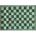 thumbnail image 1 of Ahgly Company Indoor Rectangle Checkered Light Blue Modern Area Rugs, 2' x 4', 1 of 4