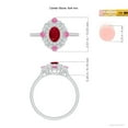 thumbnail image 5 of ANGARA Natural Oval Ruby Double Halo Two Tone Ring with Pink Sapphire in 14K White Gold for Women (Size-6x4mm) | July Birthstone, Birthday, Anniversary, Jewelry Gift for Women | Natural Ruby Ring, 5 of 10