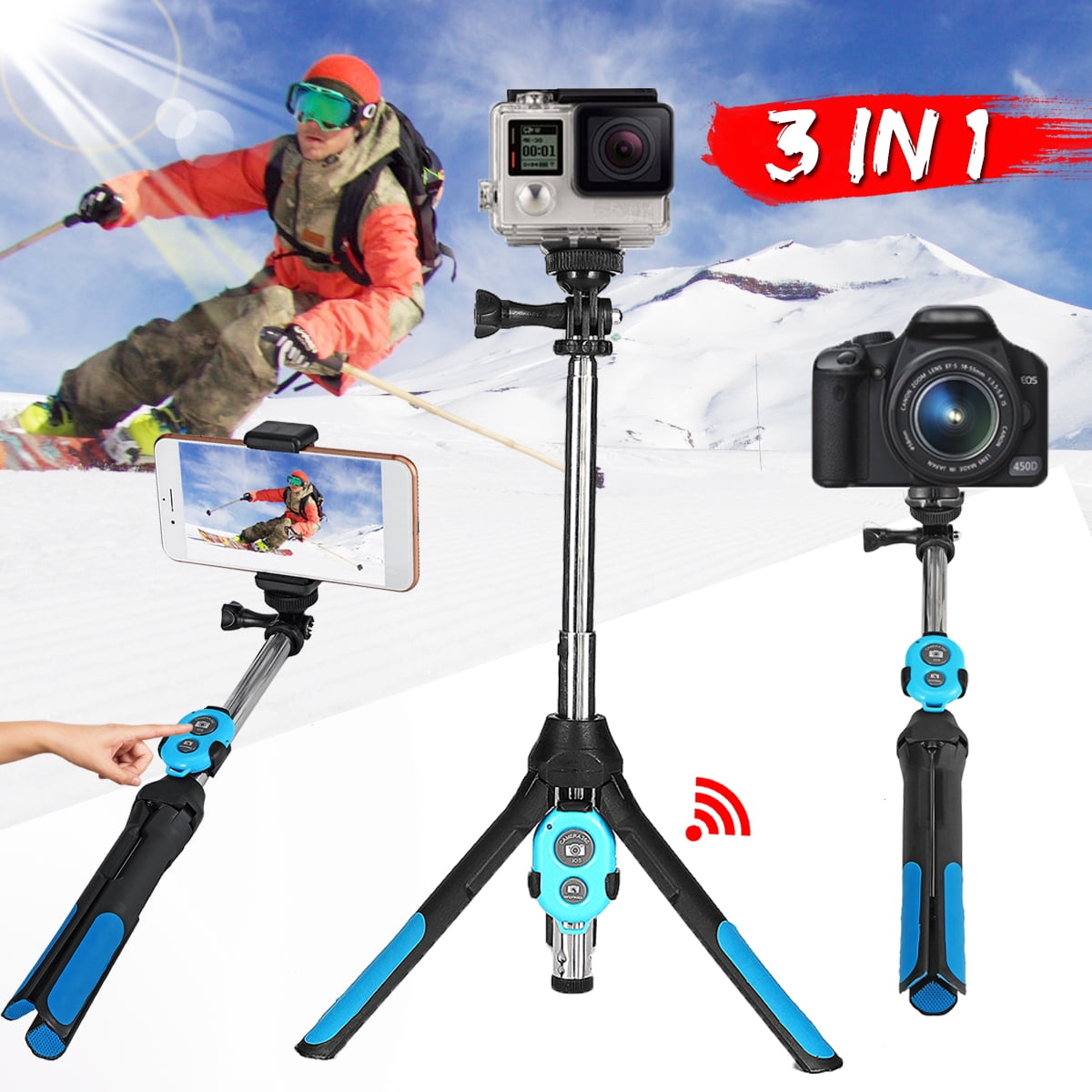 'Selfie'-Pod for Samsung MV900F Handheld Monopod 2-in-1 Sturdy Tripod 