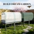 thumbnail image 6 of KING BIRD 70.8"×22.6"×56" Raised Garden Bed with Greenhouse, Plants Protection Cover, Legs Galvanized Steel Metal Elevated Garden Planter Box for Outdoor Gardening Dark Grey, 6 of 9