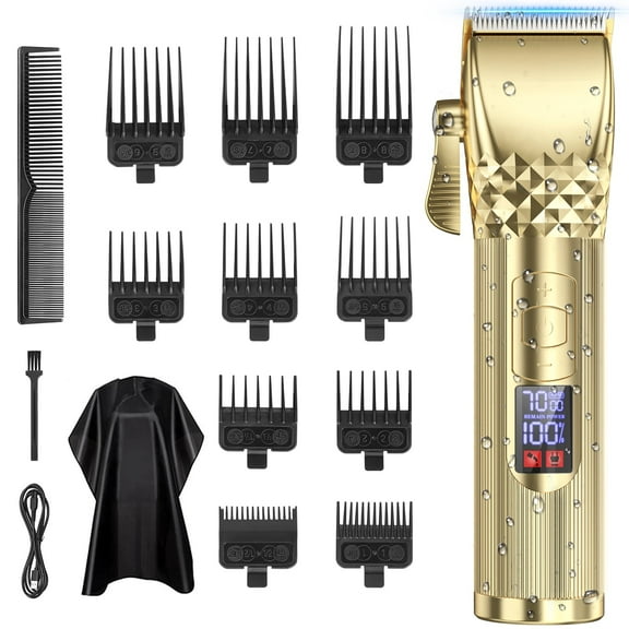 Hair Clippers, 7000 RPM Beard Trimmer for Men, Rechargeable Cordless Electric Razor Shaver, All in One Men's Grooming Kit with LED Display & 10 Guide Combs, Gifts for Husband Father Boyfriend